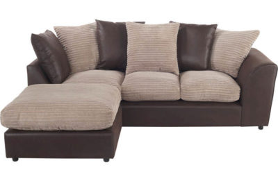 HOME New Bailey Large Jumbo Cord Left Corner Sofa - Natural